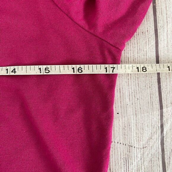 White House Black Market women M scoopneck front & back 3/4 blouse pink - Picture 8 of 9